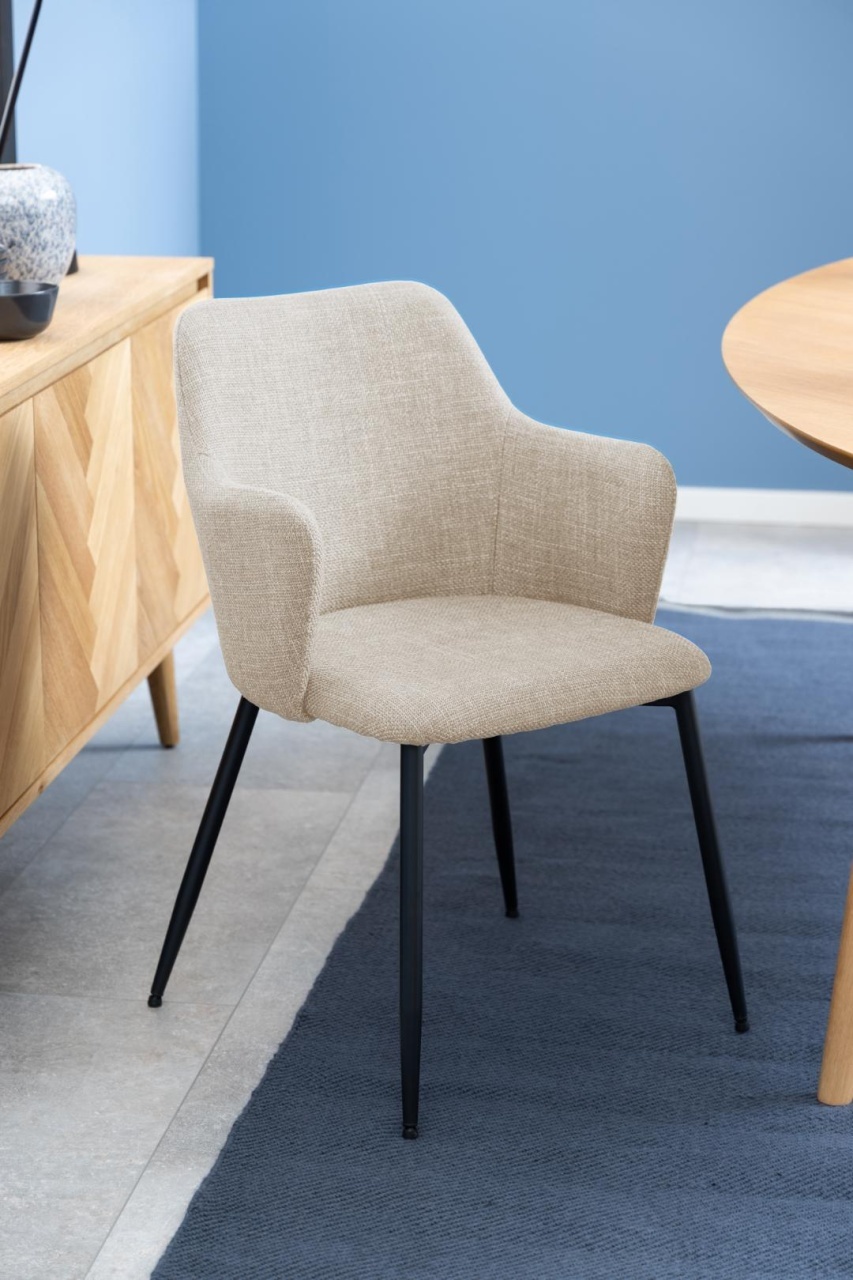 Set 2 piese Scaune dining Ilsa, Bej, 84.5x54.5x60 cm