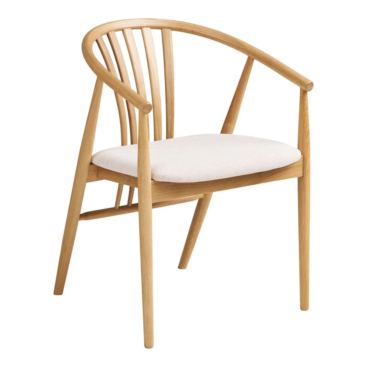 Set 7 piese Masa dining si scaune Osaka, Nuc natural, 120x120x78 cm