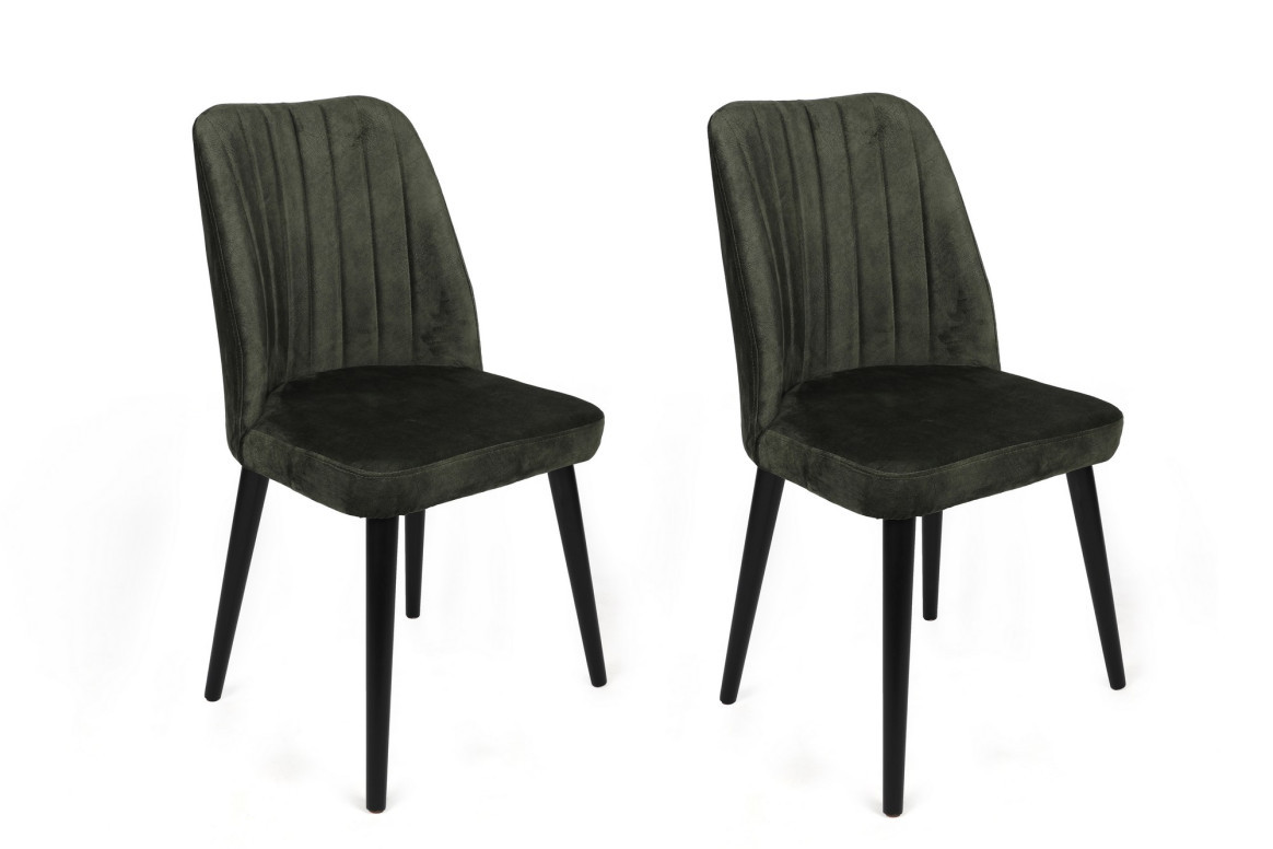 Set de 2 scaune Alfa-432, Kaki- Negru