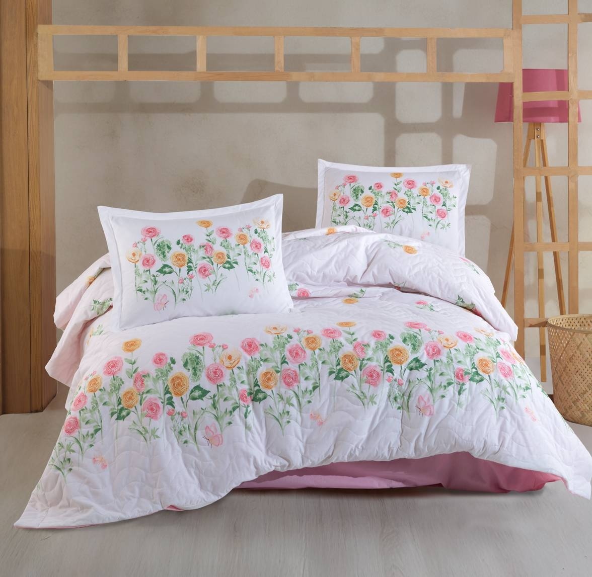 Set Lenjerie si Cuvertura Roselin (Bumbac 100%)