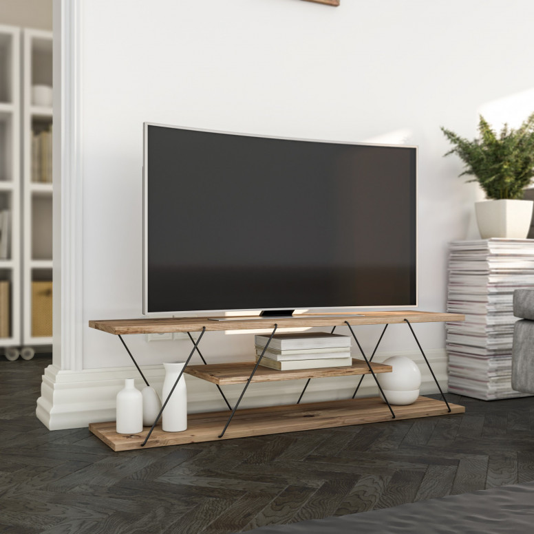 Comoda TV Canaz Negru-Walnut