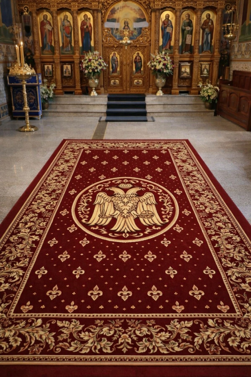 Covor biserica, Lotos, Rosu, 300x400 cm, Delta 15032
