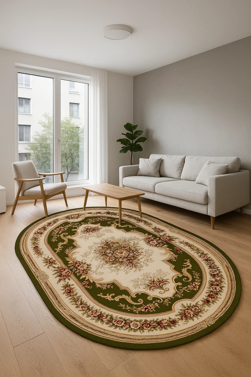 Covor Oval, Lotos, Verde, 200x300 cm, Delta 574 310