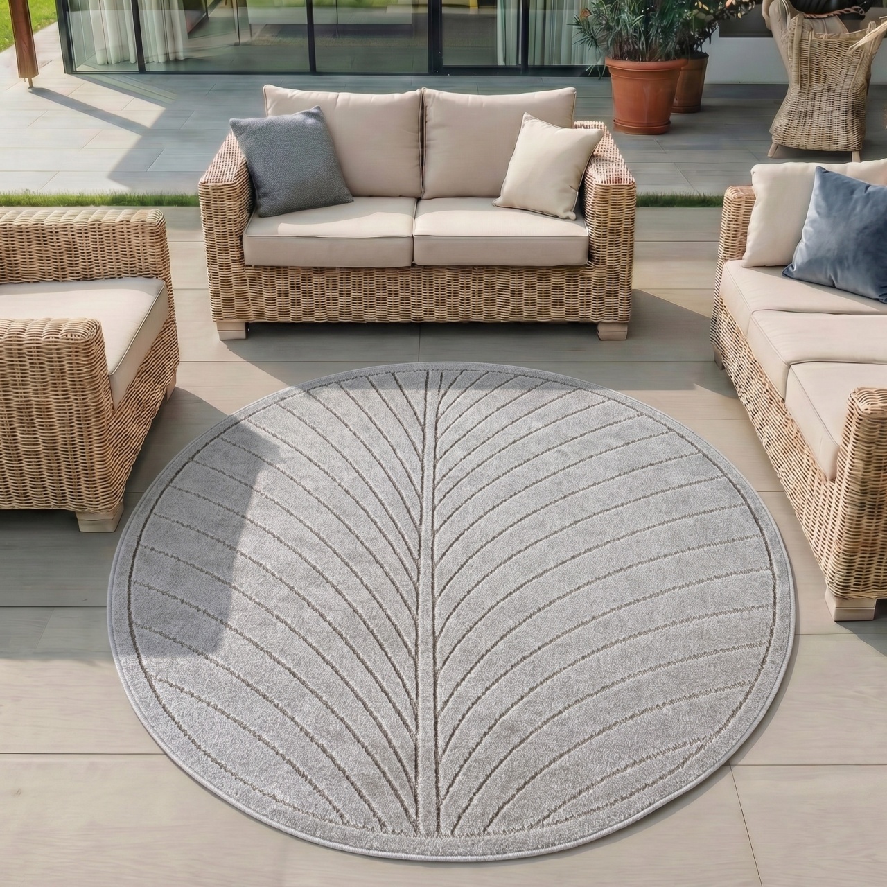 Covor Rotund NOVA V4 Argintiu 160x160 cm