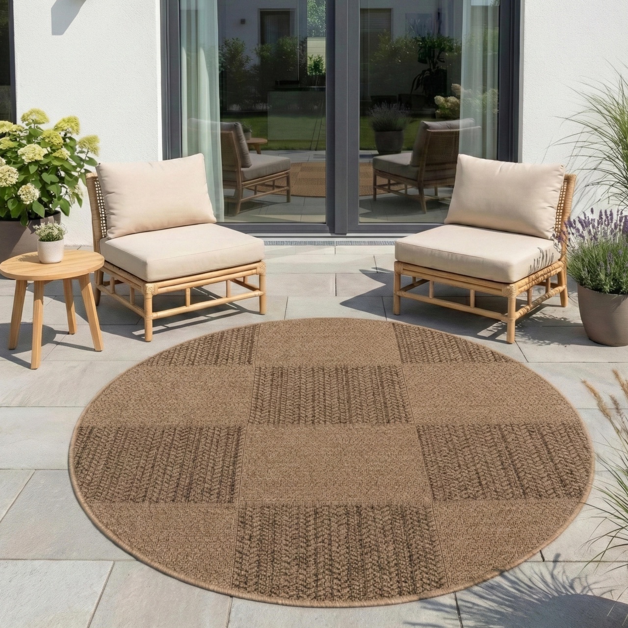 Covor rotund Timber V5 Bej 200x200 cm
