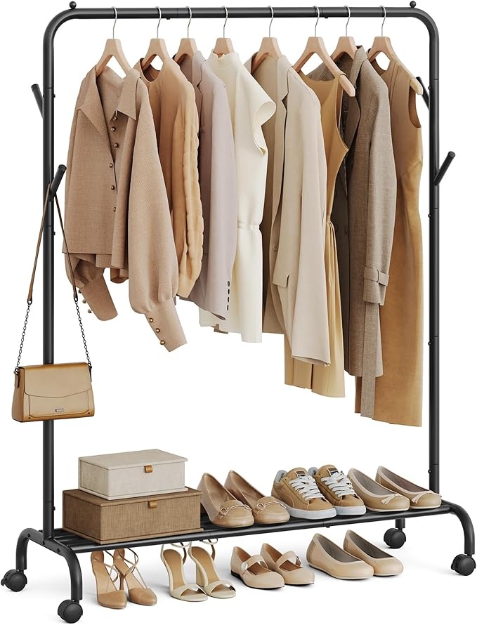Cuier stander Negru Songmics 103.5x39x155 cm