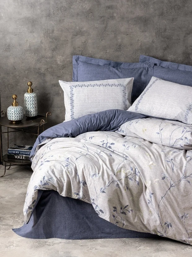 Lenjerie 1 Persoana Nitsa Bleumarin (Bumbac 100%)