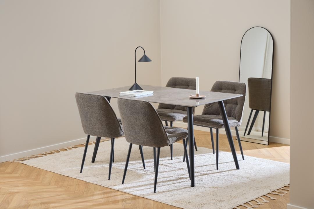 Set 2 piese Scaune dining Brooke, Gri, 84x50x55 cm