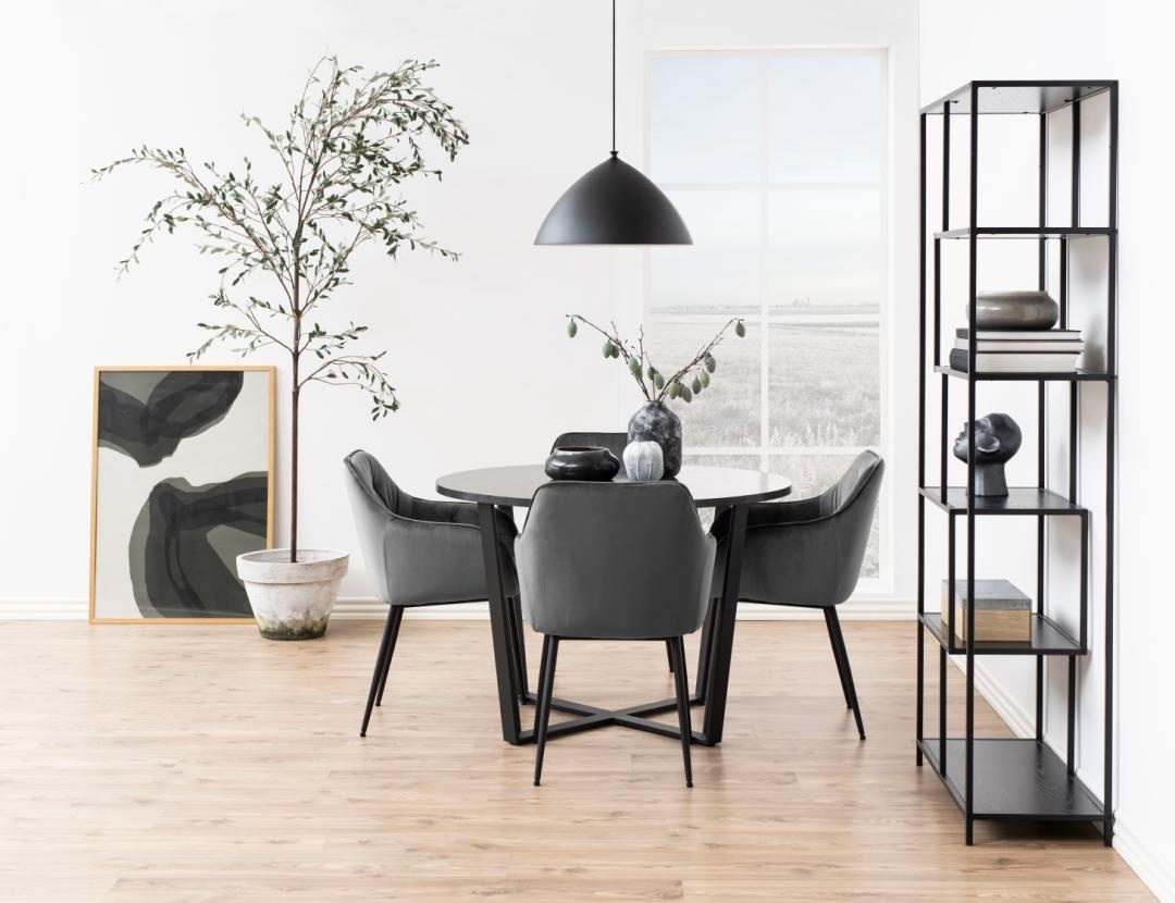 Set 2 piese Scaune dining Brooke V2, Gri, 83x58x55 cm