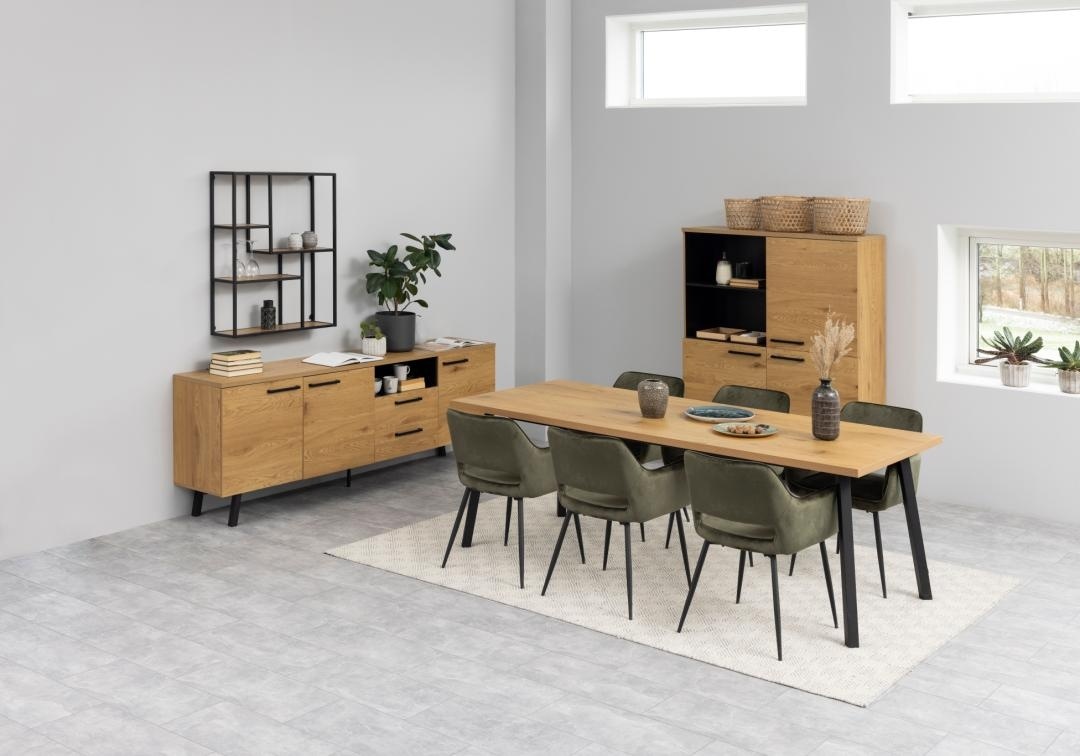 Set 2 piese Scaune dining Ranja, Verde, 79x56x59.5 cm
