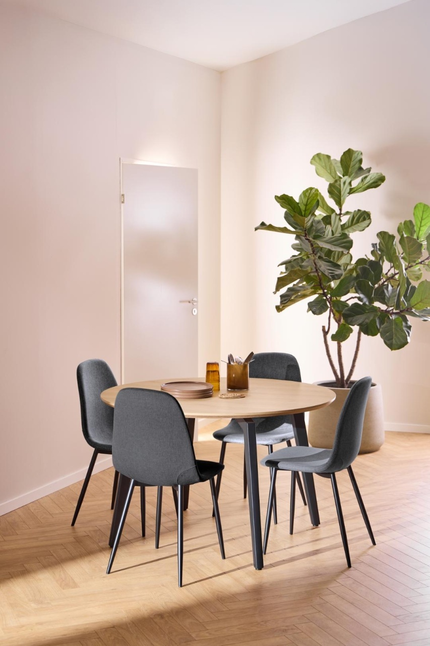 Set 4 piese Scaune dining Celia V1, Gri, 86x44x54 cm
