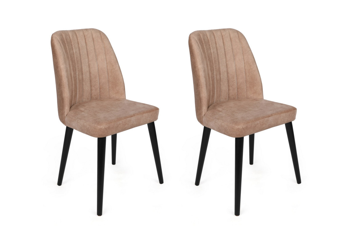 Set de 2 scaune Alfa-433, Bej- Negru