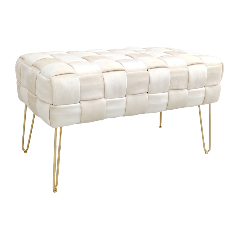 Taburet Wenzo catifea bej 82x43x46 cm