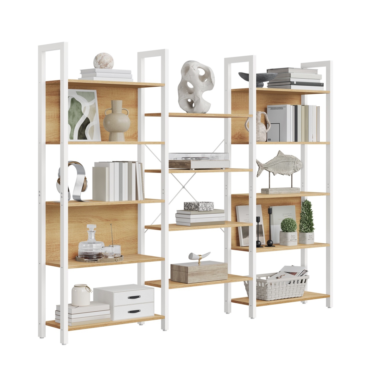 Biblioteca Barnet Alb 158x24x166 cm
