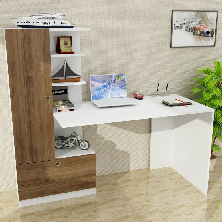 Birou Domingos Alb-Walnut