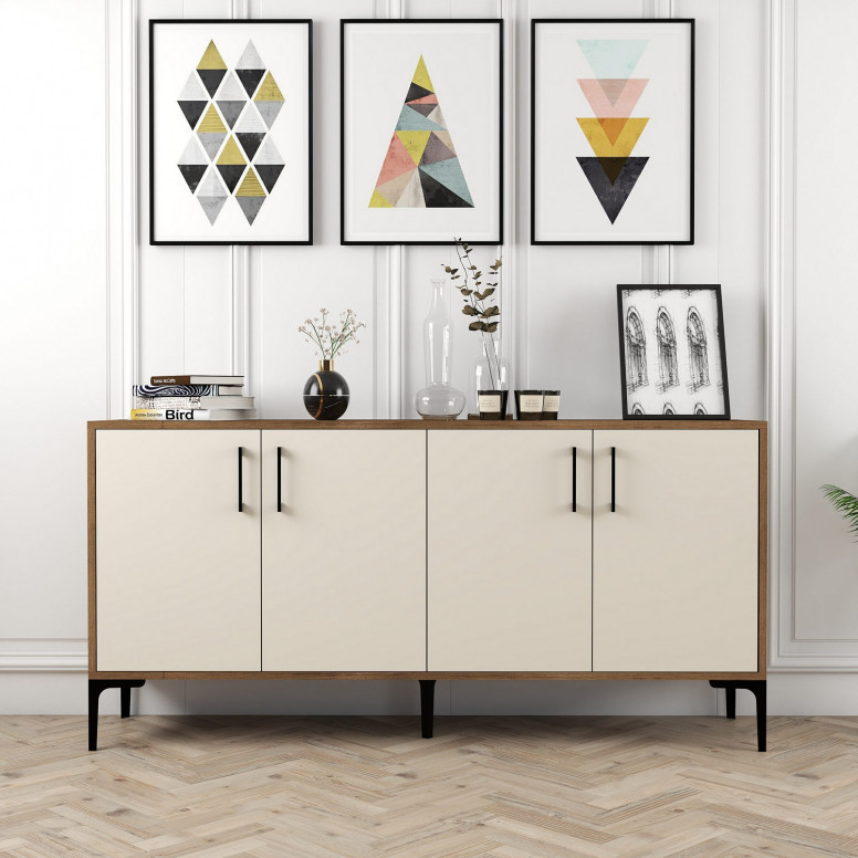 Consola Kiev 160 - Walnut, Cream
