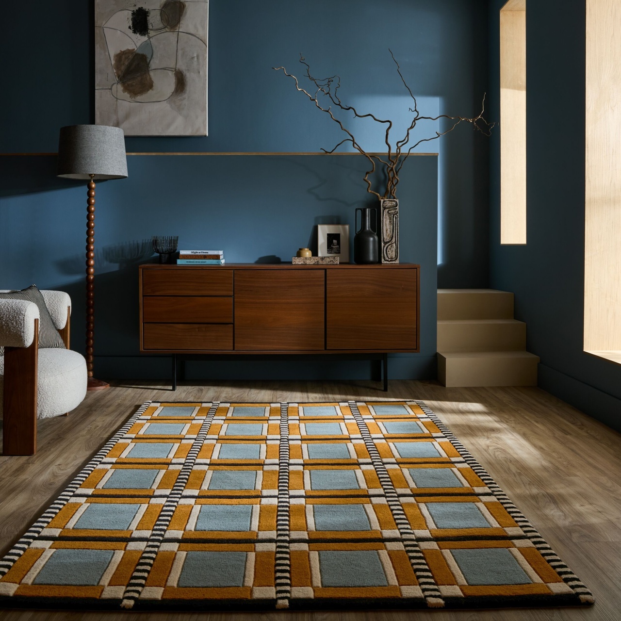 Covor Quadro Wool Multicolor 200x290 cm