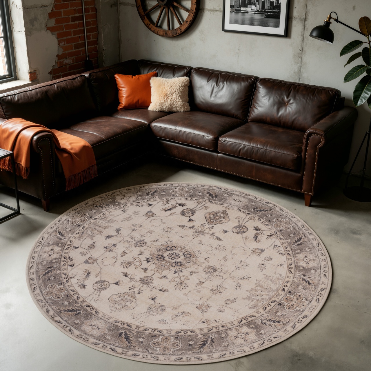 Covor Rotund INKA V3 Bej 200x200 cm