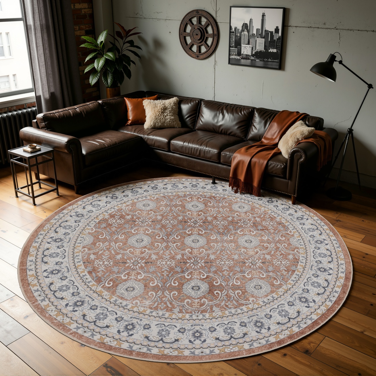 Covor Rotund INKA V5 Terra 200x200 cm