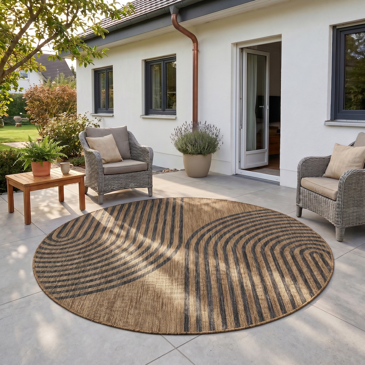 Covor Rotund MIRA V4 Negru 80x80 cm