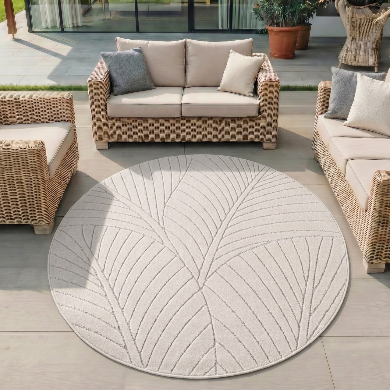 Covor Rotund NOVA V3 Crem 120x120 cm