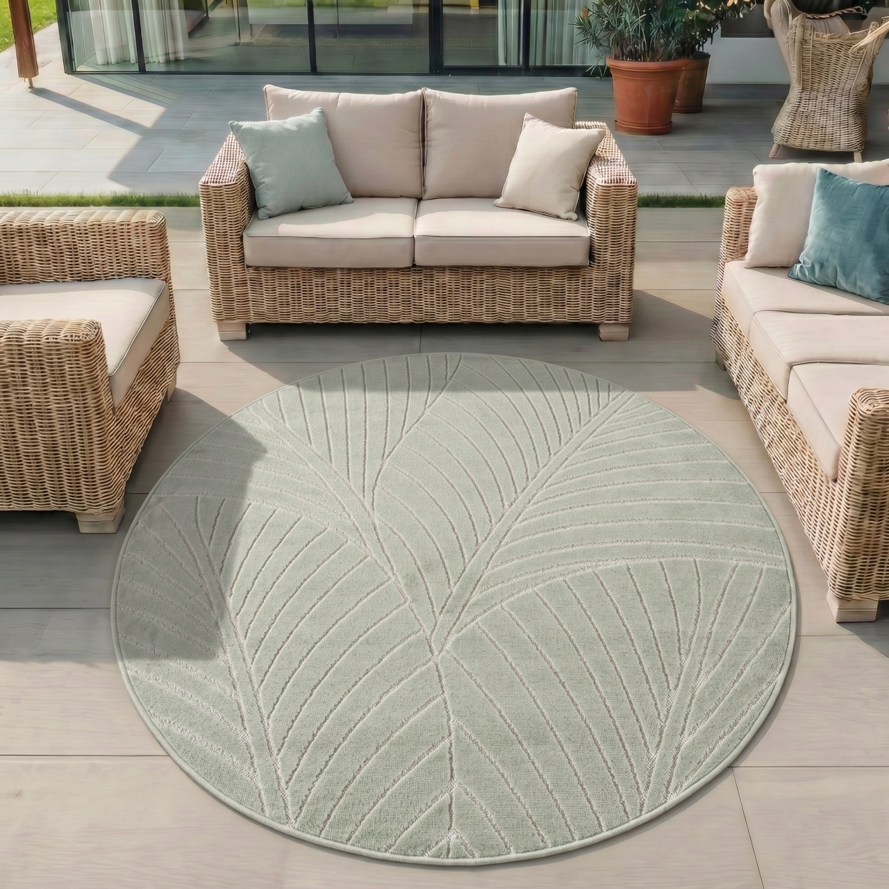 Covor Rotund NOVA V3 Verde 200x200 cm