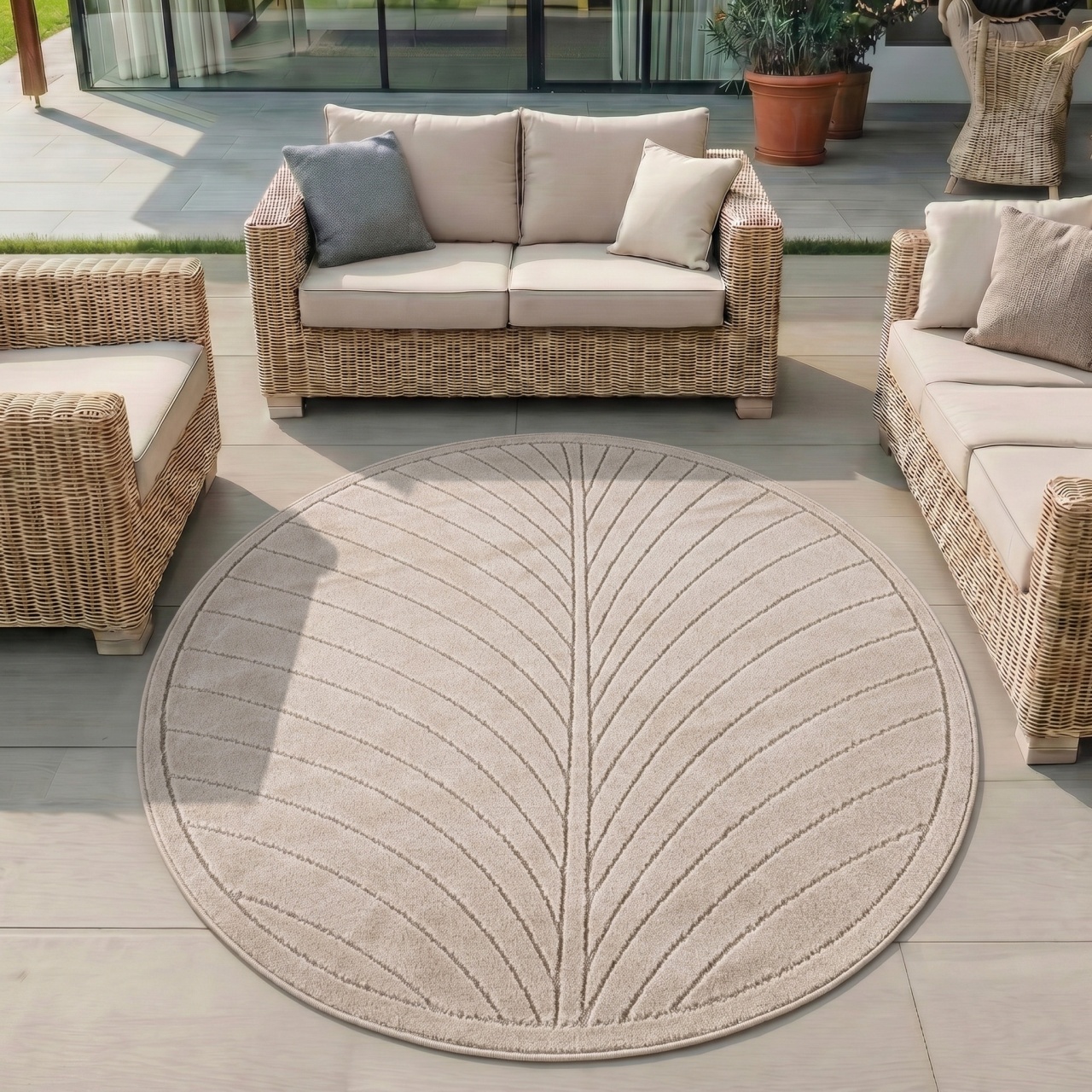 Covor Rotund NOVA V4 Bej 160x160 cm