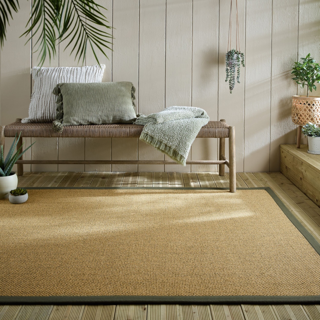 Covor Sisal Look Outdoor Verde 120x170 cm, Flair Rugs