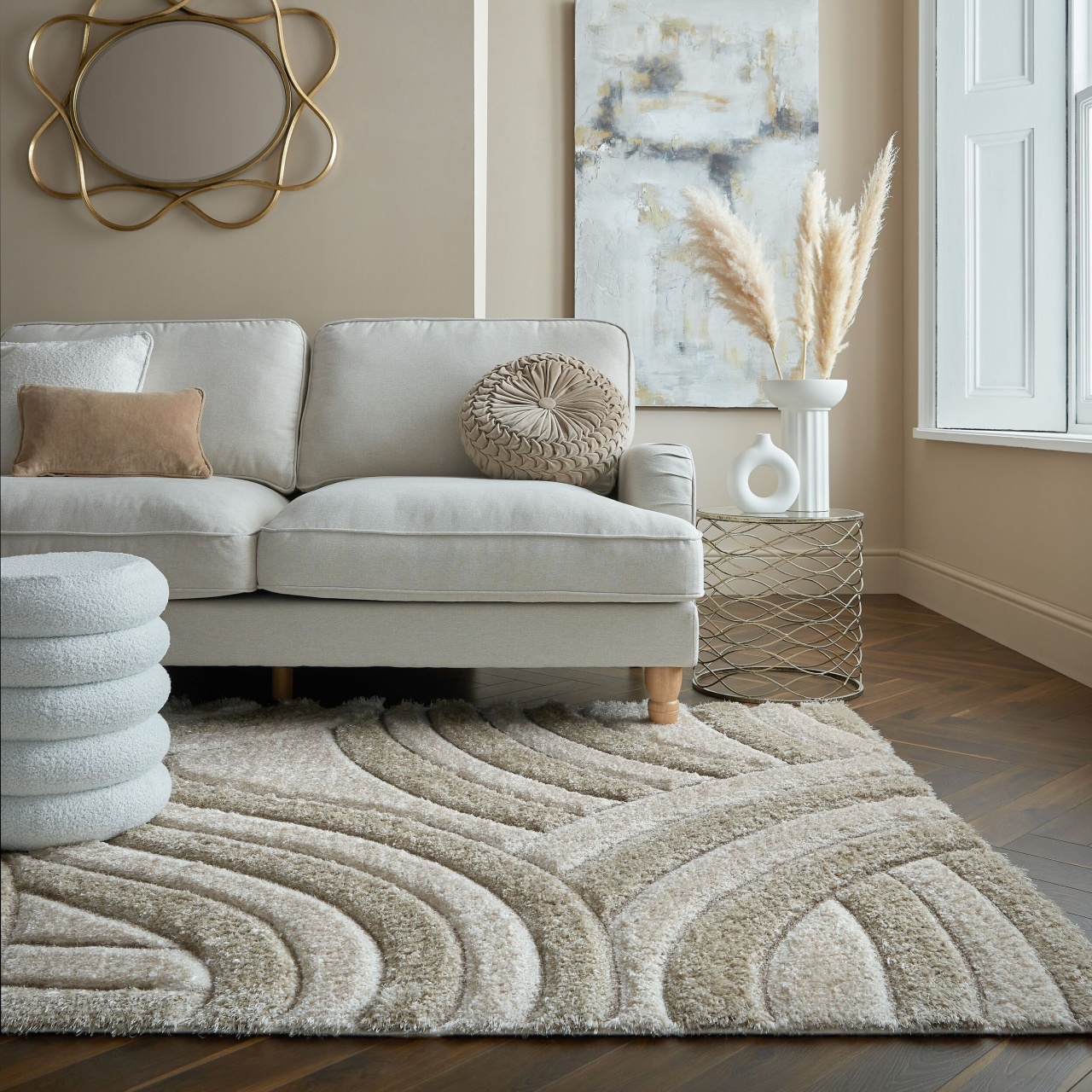 Covor Velvet Carved Natural 160x230 cm, Flair Rugs