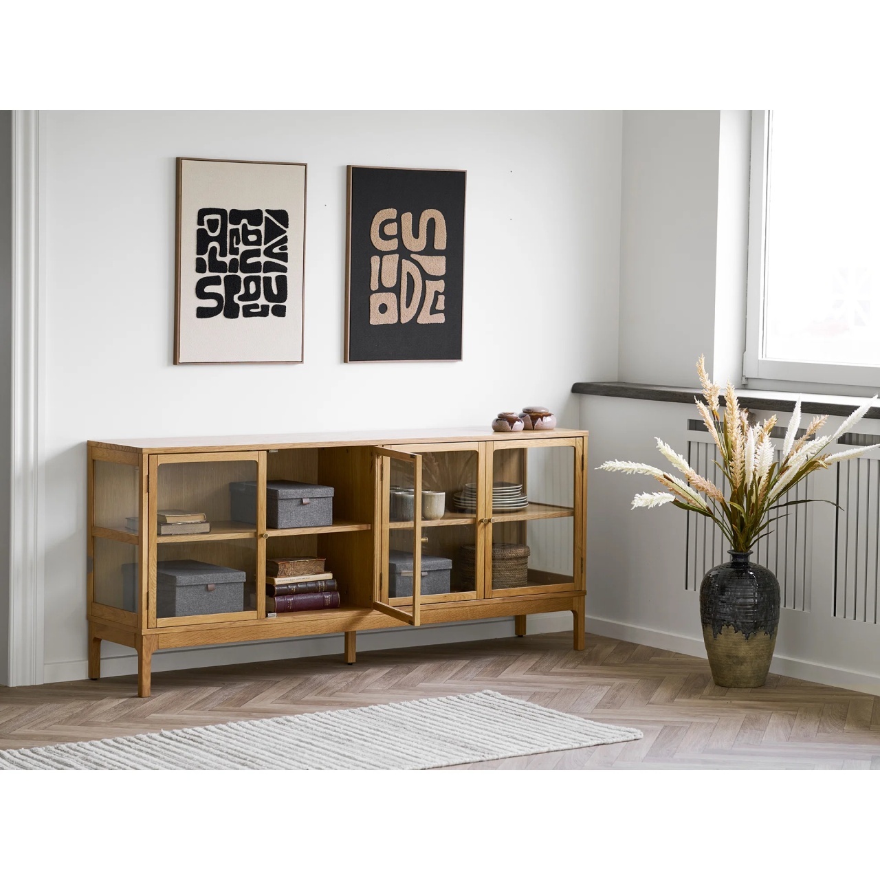 Decoratiune de perete, Negru, 2.5x50x70 cm