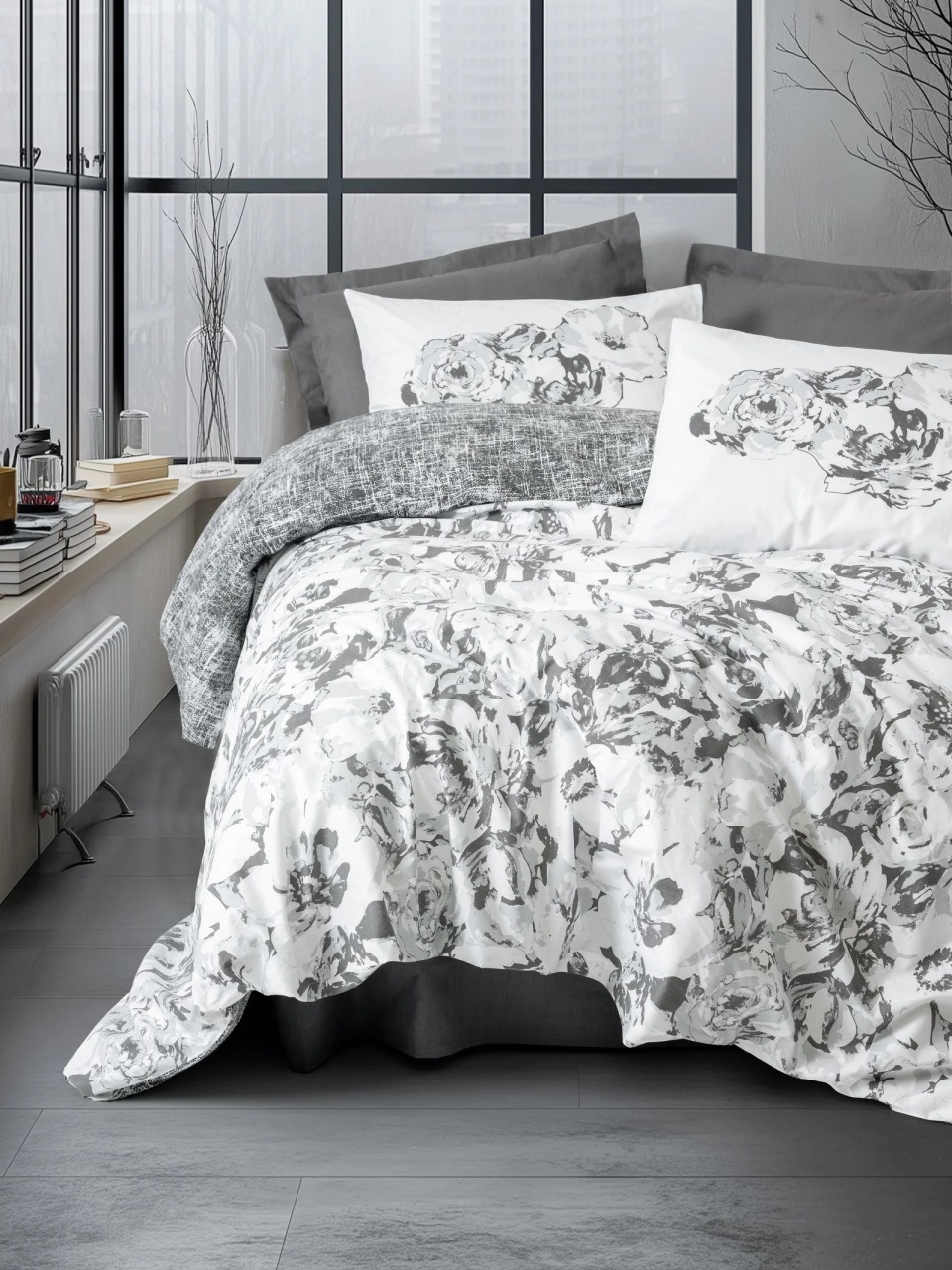 Lenjerie Florva Antracit (Bumbac 100%)