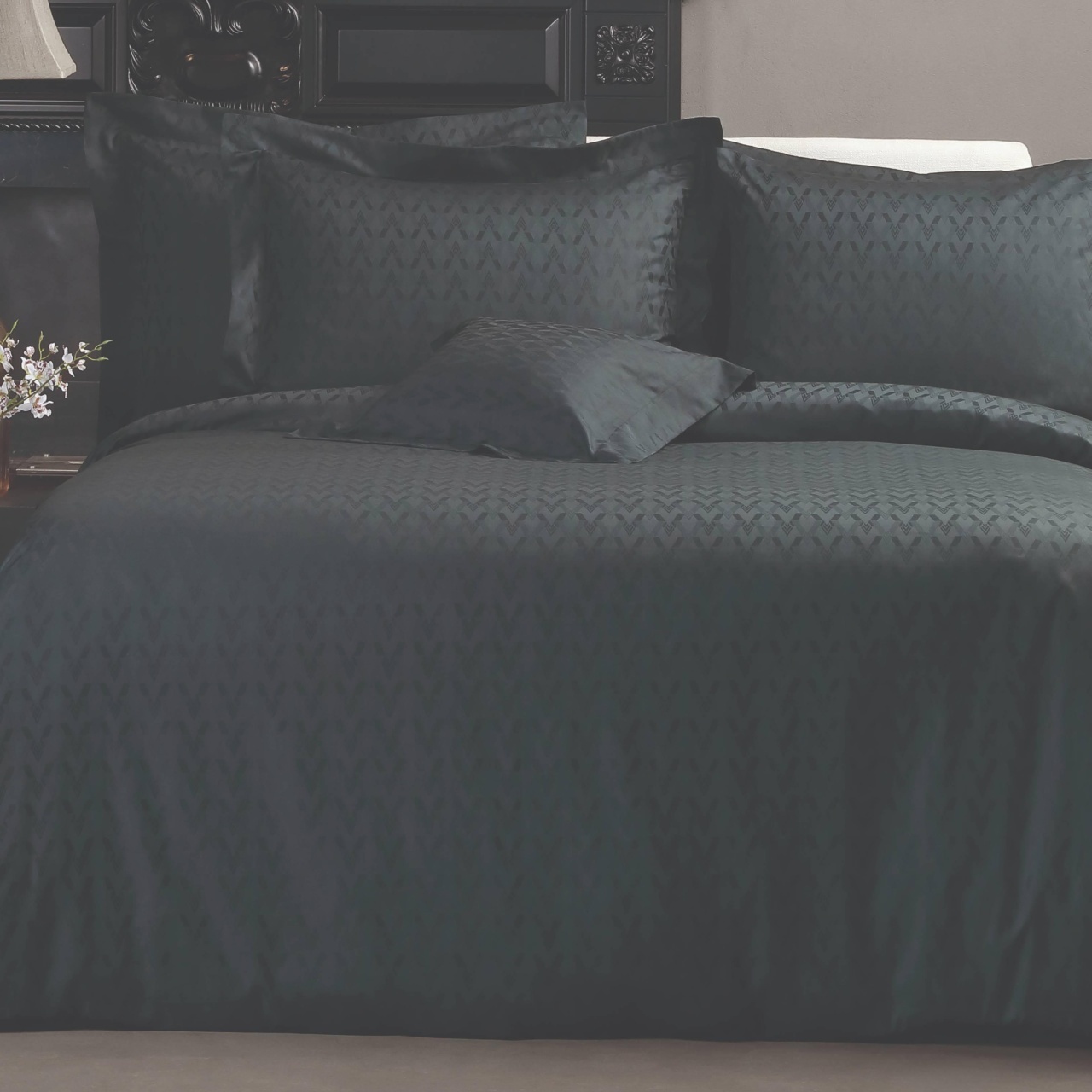 Lenjerie Va Auora Black King Size (Bumbac Egiptean)