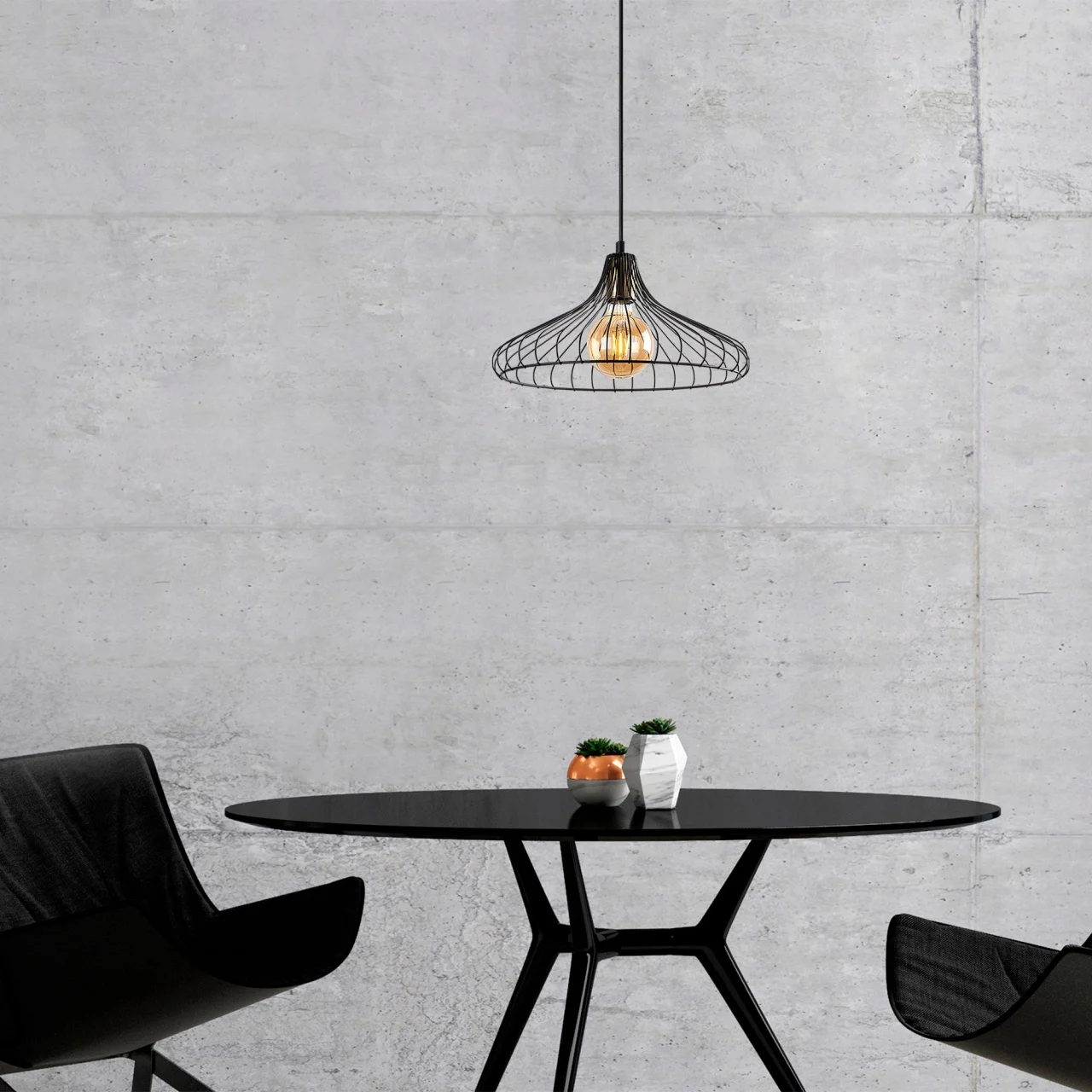 Lustra Depay Negru 36x36x120 cm