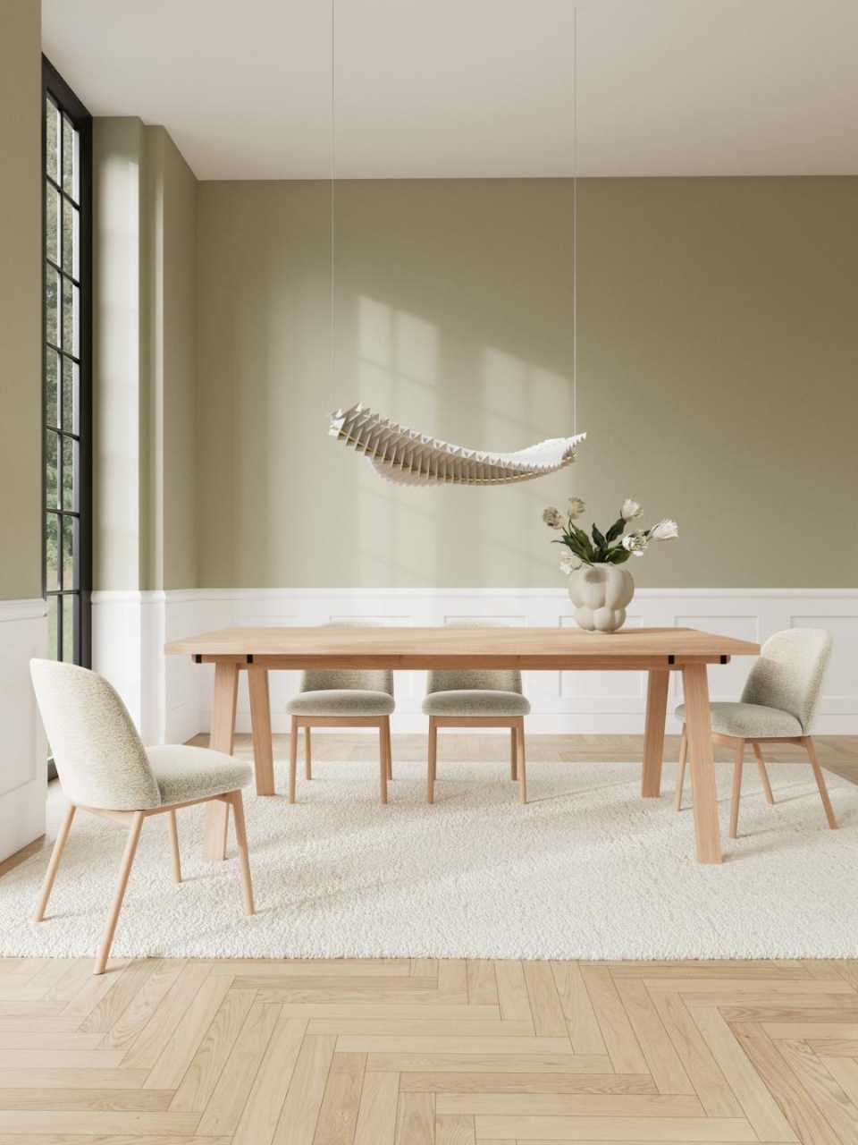Masa dining A-Line, Alb, 74.6x200x95 cm