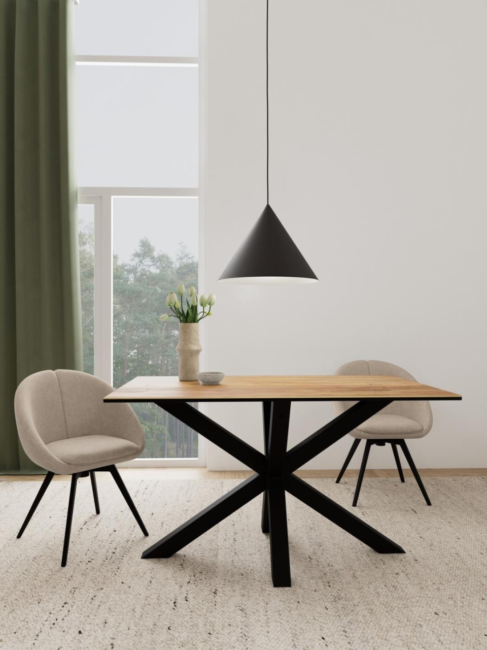 Masa dining Heaven, Natural, 75.5x135x80 cm