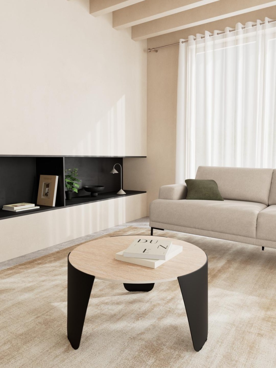 Masuta de cafea Altea, Bej, 42x80x80 cm