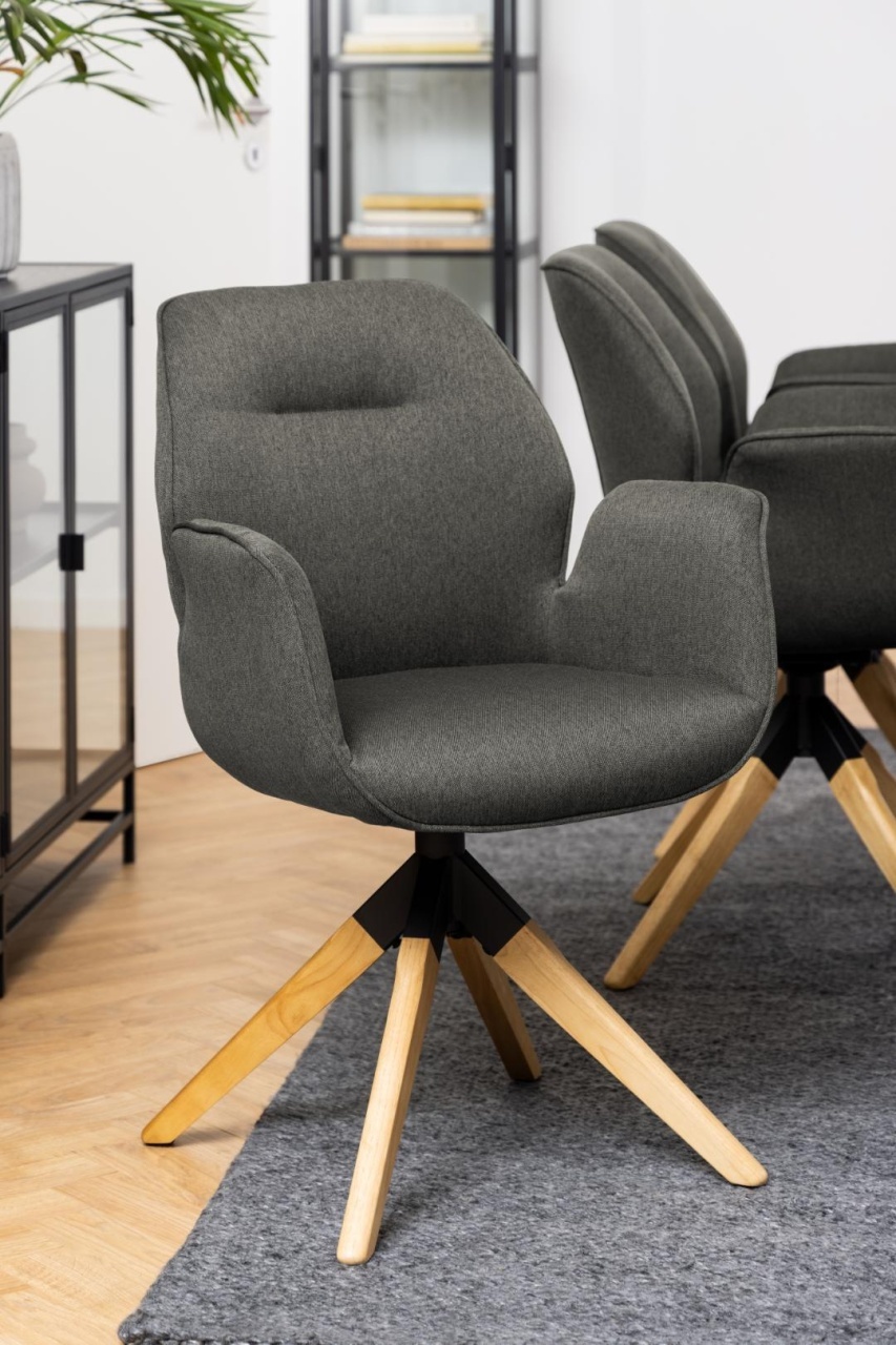 Scaun dining Aura, Gri, 91x60.5x58.5 cm