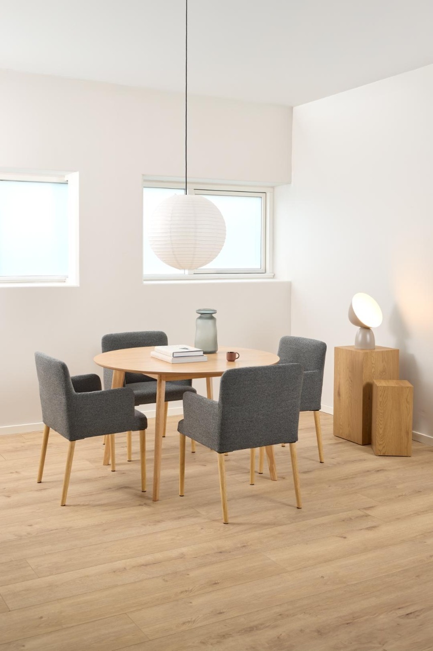 Set 2 piese Scaune dining Zoe, Gri, 83x56x60 cm