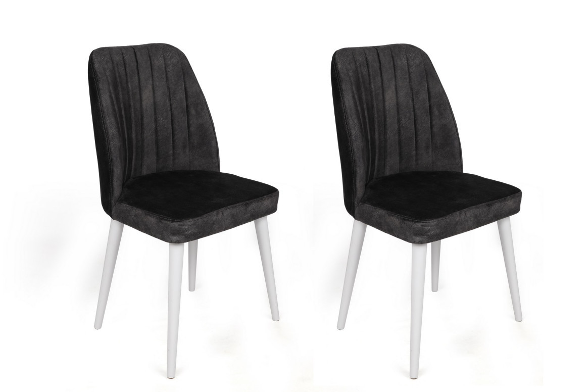 Set de 2 scaune Alfa-497, Antracit- Alb