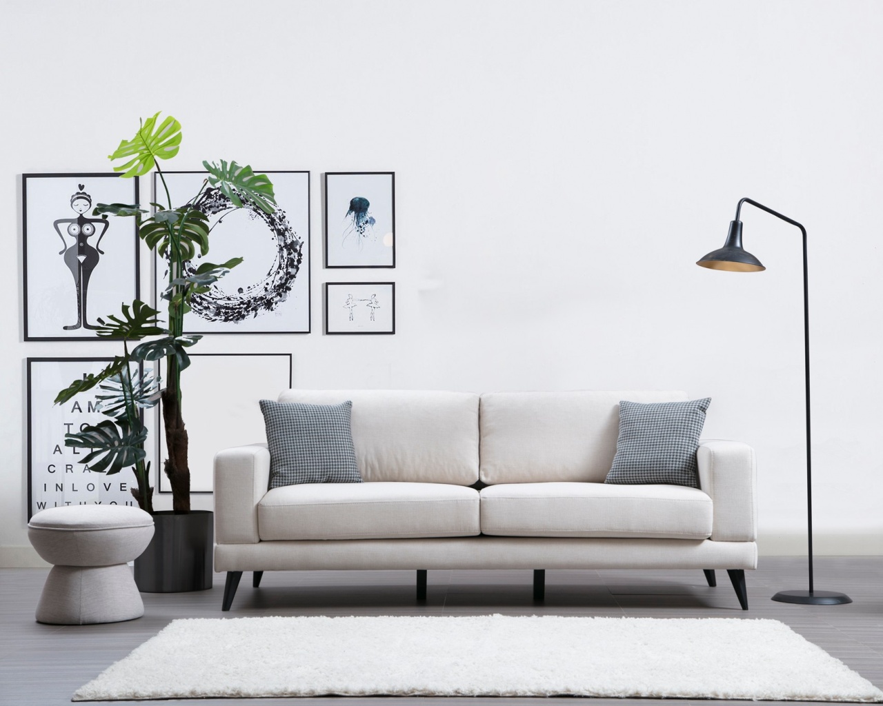 Canapea 3 locuri extensibila Nordic Bej