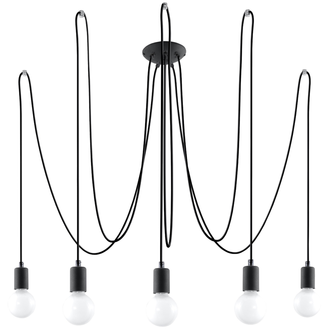 Candelabru 5 Edison Negru 300x300x150 cm