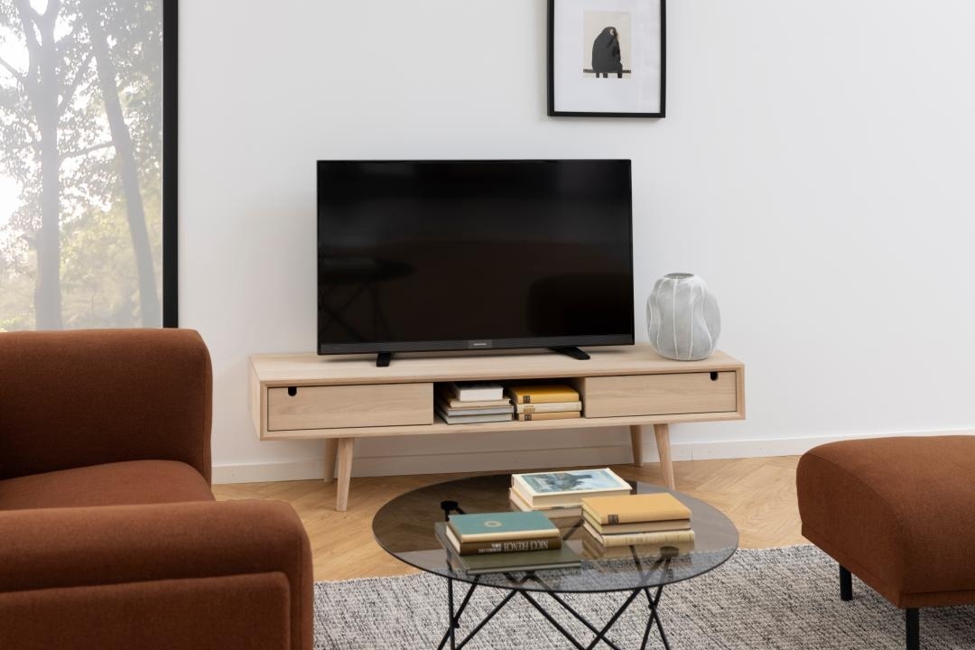 Comoda TV Century, Alb, 43x160x38 cm