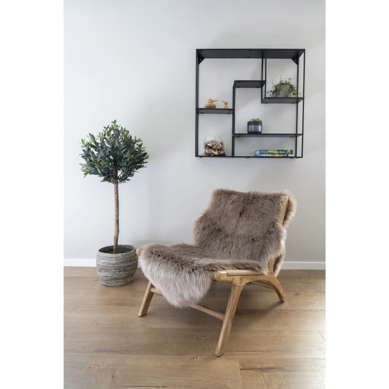 Covor Artificial blana de miel, Maro, 180x60x6.5 cm