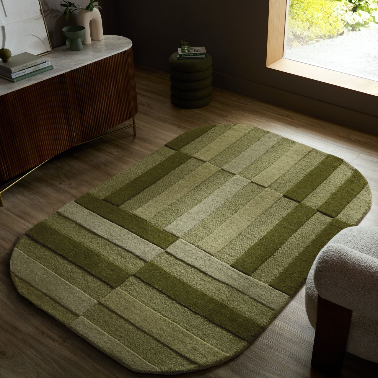 Covor oval Eldon Verde 160x230 cm