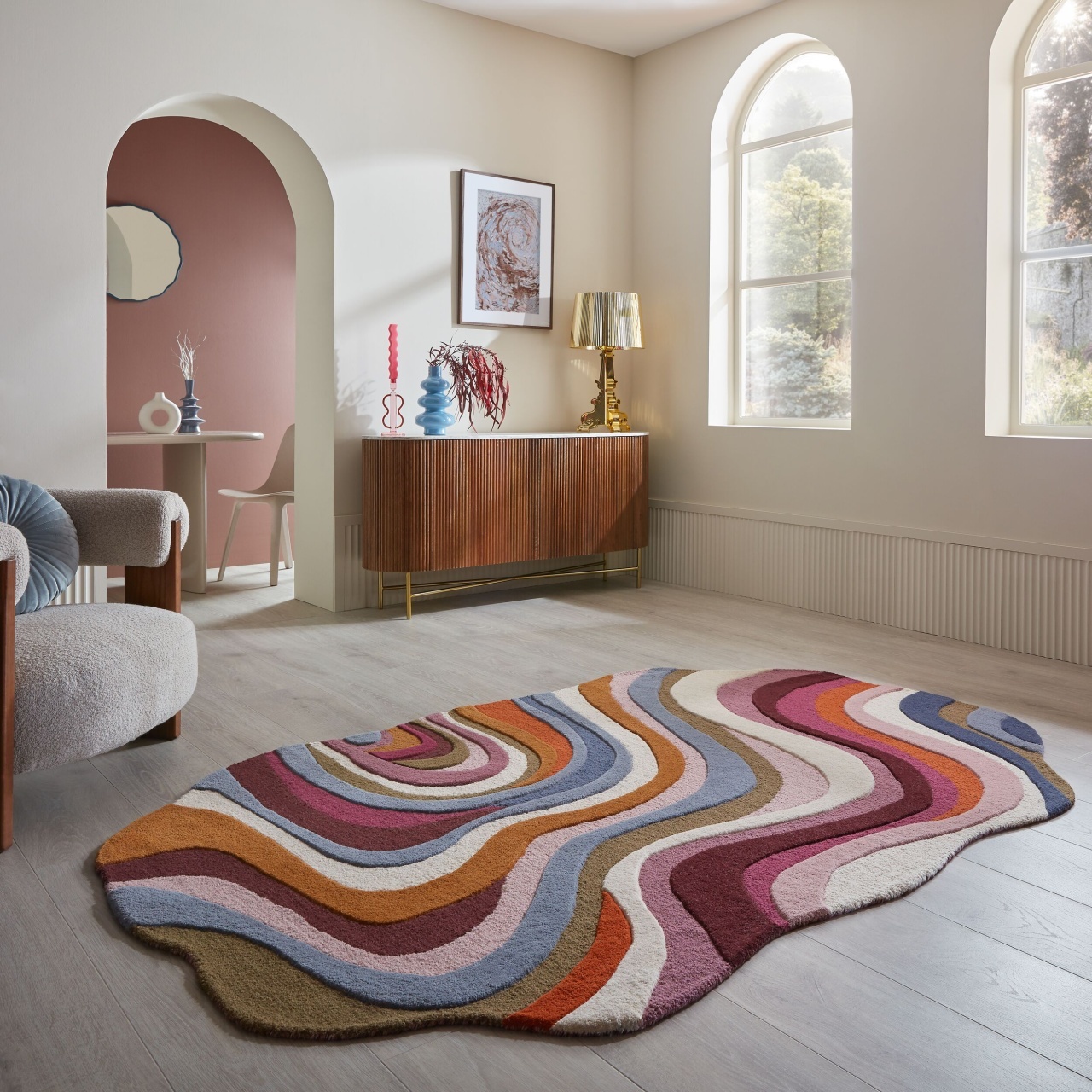 Covor oval Envy Wool Multicolor 140x200 cm