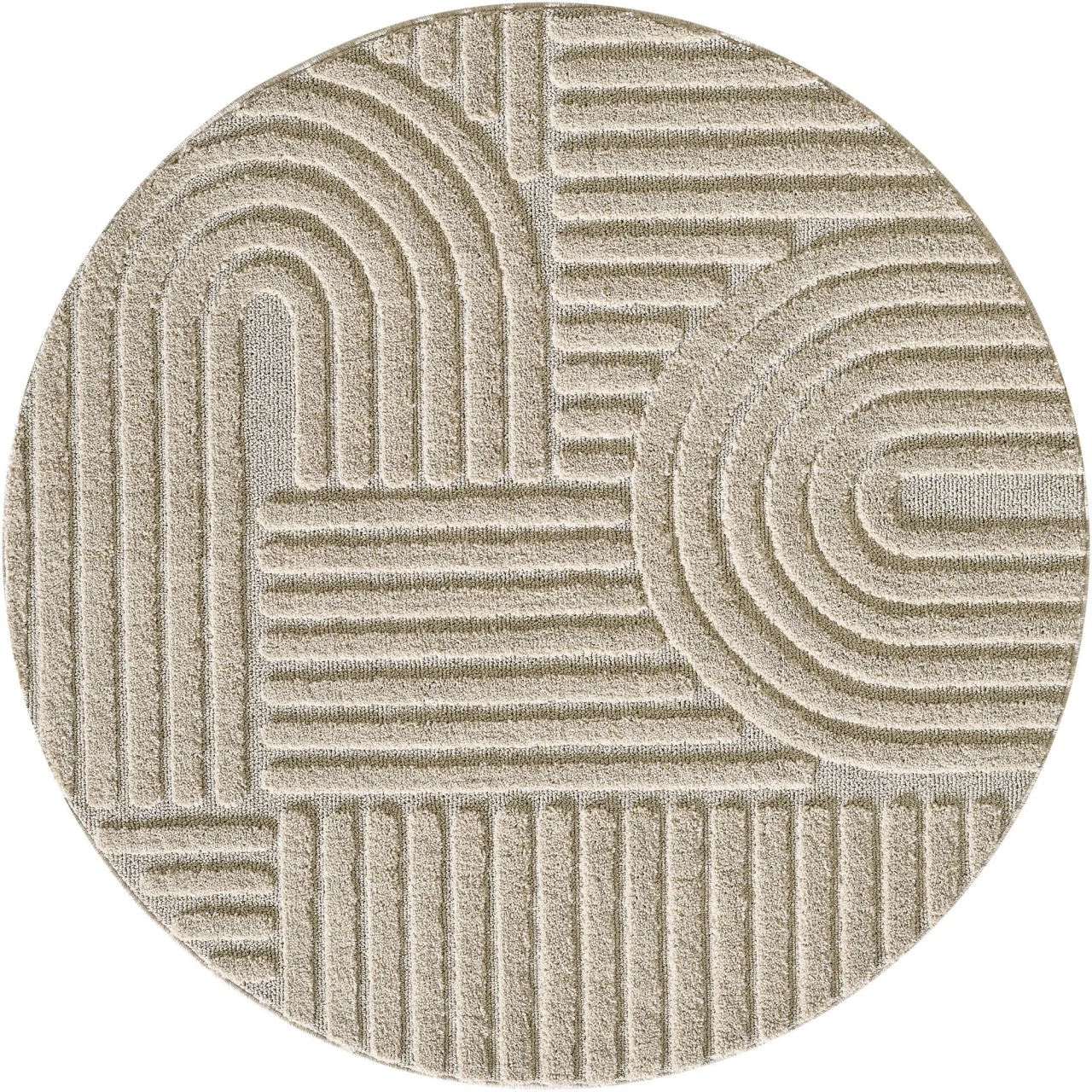 Covor rotund Art Bej boho 80x80 cm