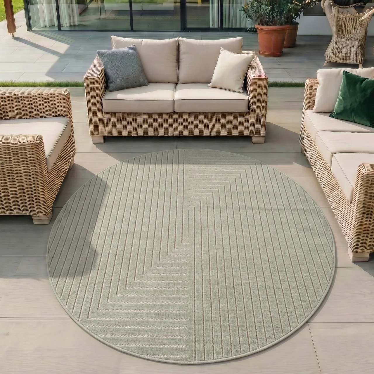 Covor Rotund NOVA V2 Verde 200x200 cm