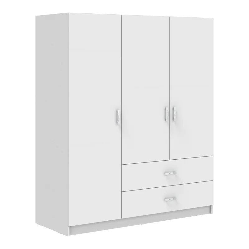 Dulap cu 3 usi, Royal, Alb, 200x58x177 cm