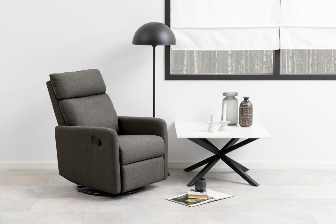Fotoliu rabatabil Mikkeli, Gri, 99x67x93.5 cm