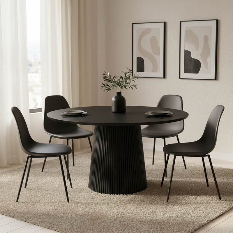 Masa, Tully, Negru, 120x120x75 cm
